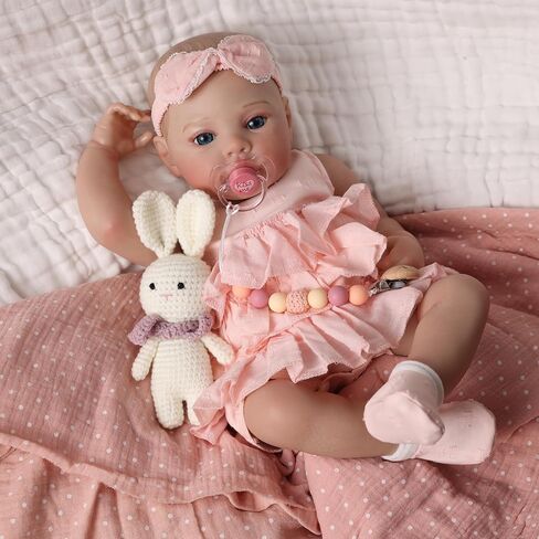20-Inch Lifelike Reborn Baby Dolls - Sweet Smile Real Life Realistic-Newborn Soft Body Realistic Newborn Baby Dolls Sleeping Baby Girl-Best Gift for Kids Age 3+ in Kuwait