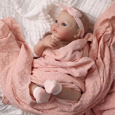 20-Inch Lifelike Reborn Baby Dolls - Sweet Smile Real Life Realistic-Newborn Soft Body Realistic Newborn Baby Dolls Sleeping Baby Girl-Best Gift for Kids Age 3+ in Kuwait
