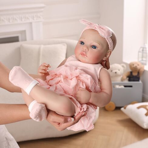 20-Inch Lifelike Reborn Baby Dolls - Sweet Smile Real Life Realistic-Newborn Soft Body Realistic Newborn Baby Dolls Sleeping Baby Girl-Best Gift for Kids Age 3+ in Kuwait