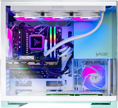 Skytech Gaming Azure 3 Desktop PC ، Intel I7 14700f 2.1 GHz (5.3GHz Turbo) ، NVIDIA RTX 5060 TI 16GB ، 1TB Gen4 NVME SSD ، 32GB DDR5 RAM 6000 RGB ، in Kuwait