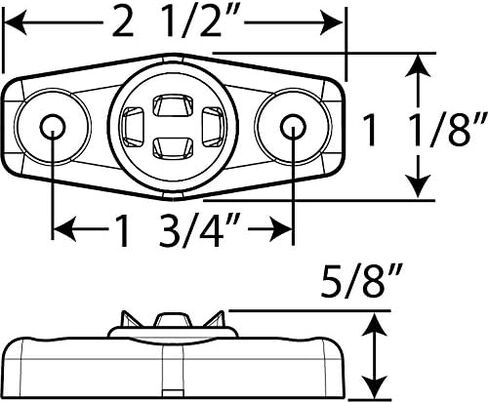 Optronics MCL14RBP MCL14 Series Mini مختومة LED علامة / ضوء التخليص، أفقي عمودي، أحمر in Saudi Arabia