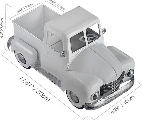 Farmhouse Vintage Red Truck Decor, Metal Handcrafted Christmas Trucks Outdoor/Indoor Holiday Decoration,Decorative Trucks Planter for Your Living Room, Kitchen Dining Garden Table in Saudi Arabia