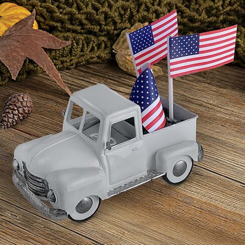 Farmhouse Vintage Red Truck Decor, Metal Handcrafted Christmas Trucks Outdoor/Indoor Holiday Decoration,Decorative Trucks Planter for Your Living Room, Kitchen Dining Garden Table in Saudi Arabia