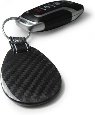 iPick Image Compatible with Jeep in Green Black Real Black Carbon Fiber with Leather Strap Large Tear Drop Key Chain in Saudi Arabia