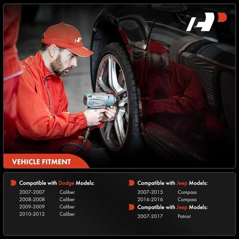 مستشعر سرعة العجلات A-Premium ABS متوافق مع موديلات دودج وجيب - كاليبر 2007-2012، كومباس 2007-2016، باتريوت 2007-2017 - السائق الأمامي والراكب، (مجموعة من قطعتين)، استبدال # 5105573AA، 5105573AB in Saudi Arabia