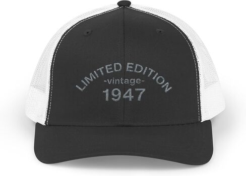 Limited Edition Vintage 1947 Trucker Hat, Retro Snapback Cap, Mesh Back, Adjustable Cap, Embroidered Birthday Hat, Men Women in Saudi Arabia