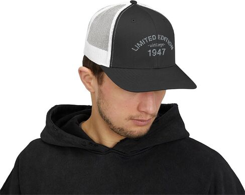Limited Edition Vintage 1947 Trucker Hat, Retro Snapback Cap, Mesh Back, Adjustable Cap, Embroidered Birthday Hat, Men Women in Saudi Arabia