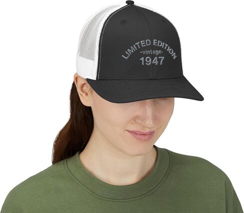 Limited Edition Vintage 1947 Trucker Hat, Retro Snapback Cap, Mesh Back, Adjustable Cap, Embroidered Birthday Hat, Men Women in Saudi Arabia