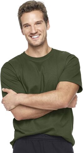 تي شيرت Hanes Adult Beefy-T - أخضر داكن - S in Saudi Arabia