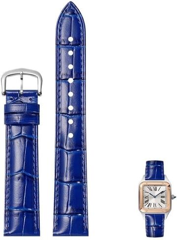 Genuine Leather Watch Straps For Cartier Tank Santos Watcheband With Pin Buckle in Kuwait
