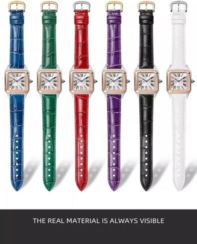 Genuine Leather Watch Straps For Cartier Tank Santos Watcheband With Pin Buckle in Kuwait