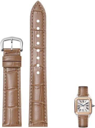 Genuine Leather Watch Straps For Cartier Tank Santos Watcheband With Pin Buckle in Kuwait