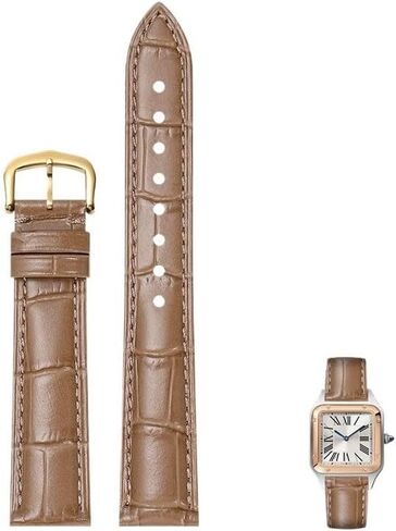 Genuine Leather Watch Straps For Cartier Tank Santos Watcheband With Pin Buckle in Kuwait