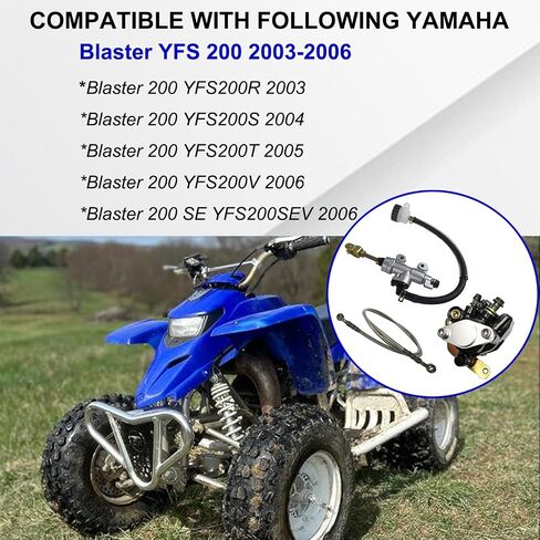 مجموعة فرجار الفرامل الخلفية والأسطوانة الرئيسية وخط خرطوم الفرامل بديلة مباشرة متوافقة مع Yamaha Blaster 200 YFS200 2003-2006 OEM # 5VM-2583V-00-00 in Saudi Arabia