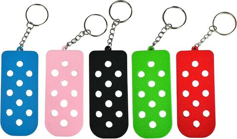 Lashicorn Keychain Gibbitz Holder Shoe Charm | 5 pack 3.5x1.5" Jibbutz Compatible Red, Green, Black, Pink, Blue Lanyard Hat Insert in Saudi Arabia