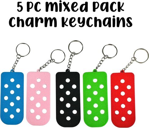Lashicorn Keychain Gibbitz Holder Shoe Charm | 5 pack 3.5x1.5" Jibbutz Compatible Red, Green, Black, Pink, Blue Lanyard Hat Insert in Saudi Arabia