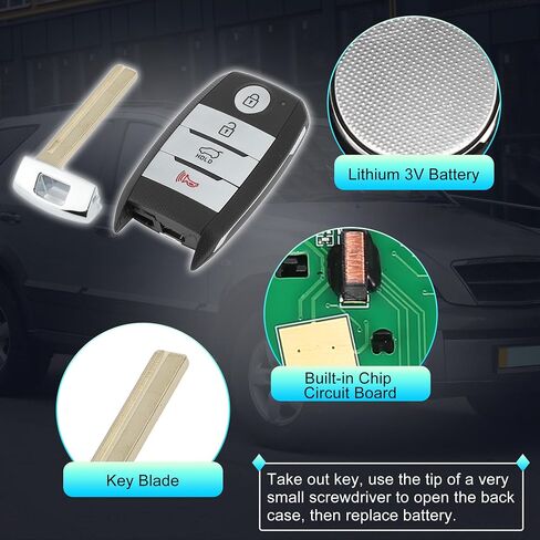 X AUTOHAUX TQ8-FOB-4F06 433 MHz Replacement Keyless Entry Remote Smart Key Fob for Kia Sorento 2015 2016 2017 2018 NO.95440-C6000/95440C6000 4 Buttons in Saudi Arabia
