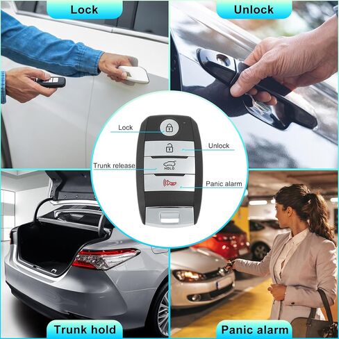 X AUTOHAUX TQ8-FOB-4F06 433 MHz Replacement Keyless Entry Remote Smart Key Fob for Kia Sorento 2015 2016 2017 2018 NO.95440-C6000/95440C6000 4 Buttons in Saudi Arabia