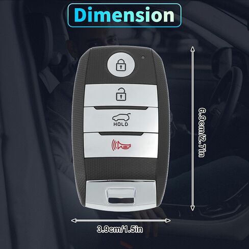 X AUTOHAUX TQ8-FOB-4F06 433 MHz Replacement Keyless Entry Remote Smart Key Fob for Kia Sorento 2015 2016 2017 2018 NO.95440-C6000/95440C6000 4 Buttons in Saudi Arabia