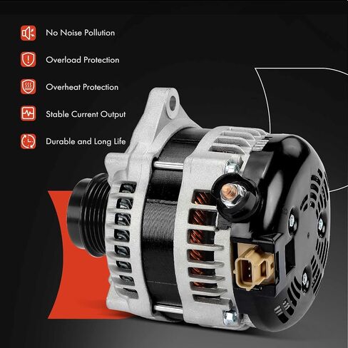 A-Premium Alternator Compatible with Ford F-150 F150 2015 2016 2.7L, 12V 225A 6-Groove Decoupler Pulley Clockwise, Replace# 1042110060, FL3Z10346F in Saudi Arabia