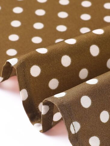 فستان نسائي من Allegra K بياقة بيتر بان وأكمام قصيرة وخط A متباين منقط in Kuwait