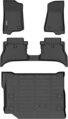 سجادات أرضية مخصصة لجميع الأحوال الجوية من Binmotor لسيارة Acura MDX 2014-2020 (فقط لـ 7 مقاعد، لا توجد نماذج هجينة)، مجموعة كاملة من سجادات السيارة للصف الأول والثاني والثالث TPE، ملحقات بطانات أرضية السيارة شديدة التحمل in Kuwait