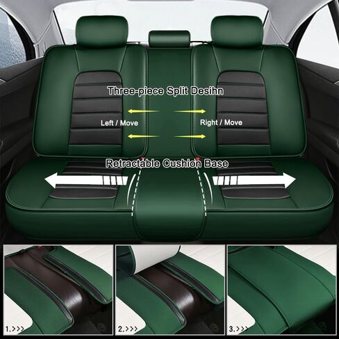 أغطية مقاعد جلدية لسيارة Toyota Corolla 2006-2025 2026، أغطية مقاعد السيارة مجموعة كاملة، واقيات مقاعد مقاومة للماء، أغطية مقاعد السيارات، مقاعد داخلية ناعمة للسيارات (أسود وأخضر) in Kuwait