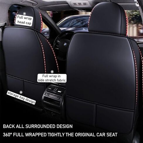 for BMW X5 2005-2025 Car Seat Covers, Full Coverage Customized Seat Covers Premium Leather Waterproof Stain-Resistant Easy to Install (Full Set, Black&Blue) in Saudi Arabia