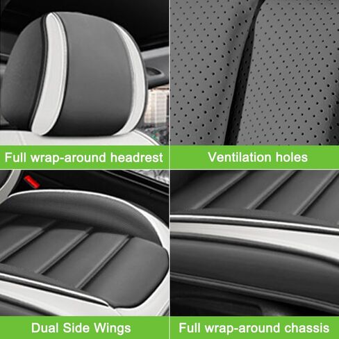 أغطية مقاعد جلدية لسيارة Toyota Corolla 2006-2025 2026، أغطية مقاعد السيارة مجموعة كاملة، واقيات مقاعد مقاومة للماء، أغطية مقاعد السيارات، مقاعد داخلية ناعمة للسيارات (أسود وأخضر) in Kuwait