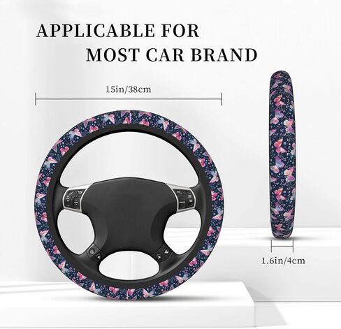 Sage Green Floral Steering Wheel Cover for Women Girls Men, Universal 15 Inch Anti Slip Cute Steering Wheel Protector Car Accessories Interior for Auto Truck SUV in Saudi Arabia