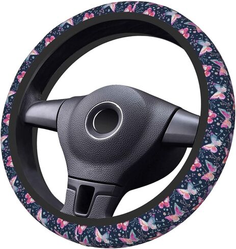 Sage Green Floral Steering Wheel Cover for Women Girls Men, Universal 15 Inch Anti Slip Cute Steering Wheel Protector Car Accessories Interior for Auto Truck SUV in Saudi Arabia