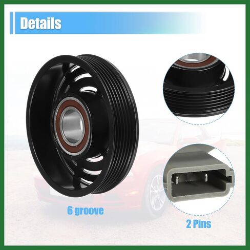 Motoforti 1 Set AC قابض الضاغط لاستبدال فورد موستانج 6Cyl 3.8L 1994-2004 طويل الأمد in Saudi Arabia
