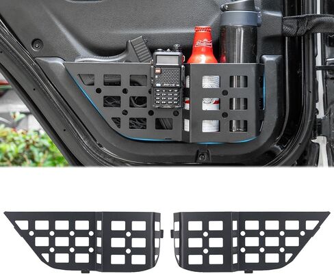 Metal Front Door Pocket Storage Box Compatible with Jeep Wrangler JL JLU 4XE 2018-2024 & Gladiator JT 2020-2024 Rubicon Sport Sahara Interior Door Storage Organizer Molle Panels（Not Fit Power Seats） in Kuwait