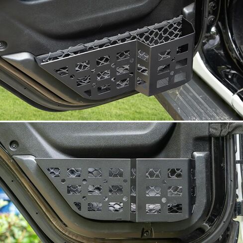 Metal Front Door Pocket Storage Box Compatible with Jeep Wrangler JL JLU 4XE 2018-2024 & Gladiator JT 2020-2024 Rubicon Sport Sahara Interior Door Storage Organizer Molle Panels（Not Fit Power Seats） in Kuwait