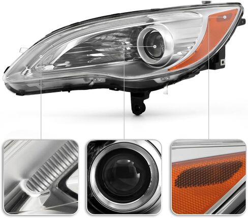KEEKPO - For 2011 2012 2013 2014 Chrysler 200 Chrome Housing Projector Headlight Headlamps Replacement - Driver Side in Saudi Arabia