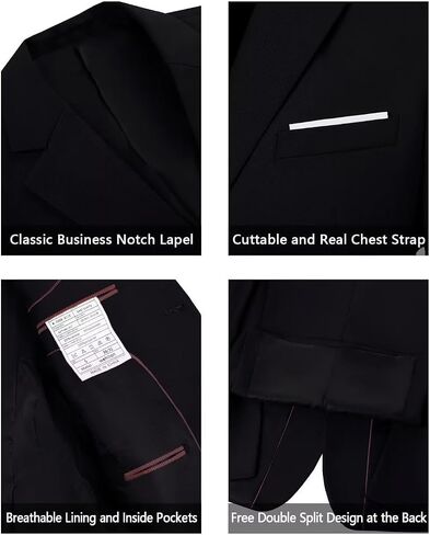 Mens Suits Slim Fit 2 Piece, Solid Blazer Pants Business Suit Set Prom Tuxedo Wedding Suit Jacket Pants Set in Saudi Arabia