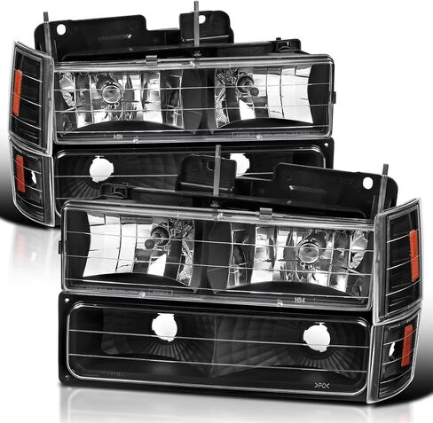 SPEC-D TUNING Smoke Headlights + Bumper Lights + Corner Lamps Compatible with 1994-1998 GMC C10 Pickup Sierra Suburban, Left + Right Pair Headlamps Assembly in Saudi Arabia