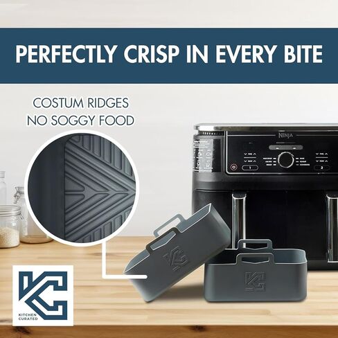 بطانات مقلاة سليكون مميزة من سيليكون-قابلة لإعادة الاستخدام ، مخصصة لصالح Ninja Dualzone 10-Quart Air Fryers (DZ401 ، DZ550 متوافق) in Kuwait