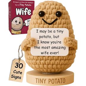 Romantic Gift for Couples - Knitted Crochet Potato with 30 Replaceable Love Notes - Fun Romantic Gift Idea for Girlfriend, Boyfriend, Wife, Husband, Couples - Gifts for Anniversary, Engagement in Saudi Arabia