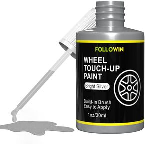 طلاء لمسات نهائية باللون الأسود اللامع للسيارات، مجموعة إصلاح طلاء العجلات السوداء، إصلاح خدوش حافة السيارة، مجموعة طلاء اللمس مع فرشاة، إصلاح طفح الحواف، خدش العجلة، تلف السطح، 1 أونصة (30 مل) in Kuwait