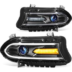 DNA MOTORING Pair of OE Style Halogen Projector Headlights Compatible With 2015-2022 Dodge Charger, OEM-HL-0287 in Saudi Arabia