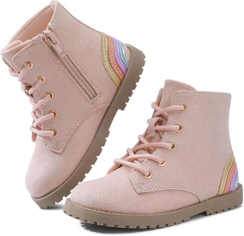 shoeslocker Gilrs Boots with Zipper Suede Toddler Ankel Booties Fashion Rainbow Boots for Toddler/Little Kids in Saudi Arabia