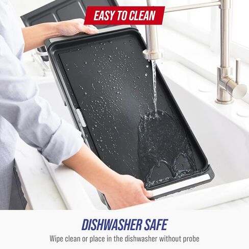 Blue Diamond 7QT 5-in-1 مقلاة كهربائية كبيرة إضافية ، داخلية صحية غير لاصقة ، خالية من PFAs غير سامة ، والتحكم في درجة الحرارة ، ودية عائلية ، ومقابض باردة ، ونظيفة سهلة ، الجرافيت in Kuwait