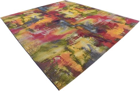 Unique Loom Outdoor Modern Collection Area Rug - Azera (10' x 12' 2" Rectangle, Multi/ Blue) in Saudi Arabia