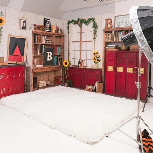 Kate Photography Floor Mats Newborn Photography Props Super Soft PV Fur White Rug Fluffy Plush Area Carpet for Living Room Cream Rugs for Bedroom in Saudi Arabia