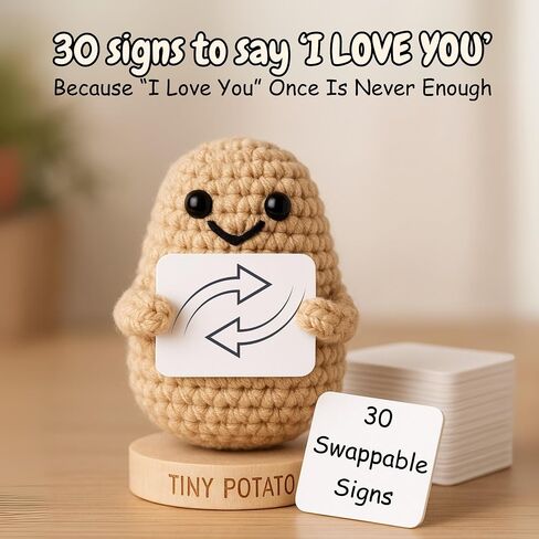 Romantic Gift for Couples - Knitted Crochet Potato with 30 Replaceable Love Notes - Fun Romantic Gift Idea for Girlfriend, Boyfriend, Wife, Husband, Couples - Gifts for Anniversary, Engagement in Saudi Arabia