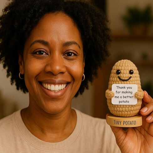 Romantic Gift for Couples - Knitted Crochet Potato with 30 Replaceable Love Notes - Fun Romantic Gift Idea for Girlfriend, Boyfriend, Wife, Husband, Couples - Gifts for Anniversary, Engagement in Saudi Arabia