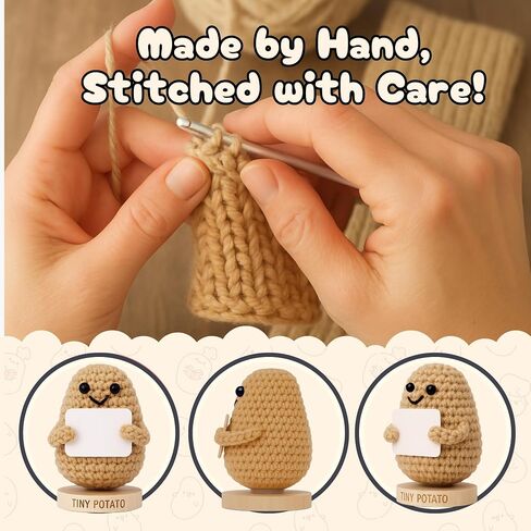 Romantic Gift for Couples - Knitted Crochet Potato with 30 Replaceable Love Notes - Fun Romantic Gift Idea for Girlfriend, Boyfriend, Wife, Husband, Couples - Gifts for Anniversary, Engagement in Saudi Arabia