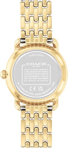 ساعة كوارتز 2H للسيدات من Coach Elliot - سوار من الفولاذ المقاوم للصدأ - مقاومة للماء حتى 3ATM/30 مترًا - أزياء فاخرة - تصميم كلاسيكي وبسيط للارتداء اليومي - هدية لها - 28 ملم in Saudi Arabia