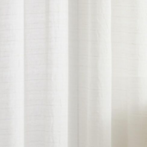 DKNY Linen Antigua Jute Textured Curtains for Living Room or Bedroom - 50" x 84" - Set of 2 Matching Curtain Panels Modern Farmhouse Style - White Linen in Saudi Arabia